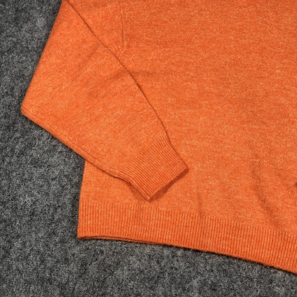 H&M Sweater Womens XS Orange Crewneck Tight Knit Pullover Stretch Long Sleeve - Picture 2 of 16